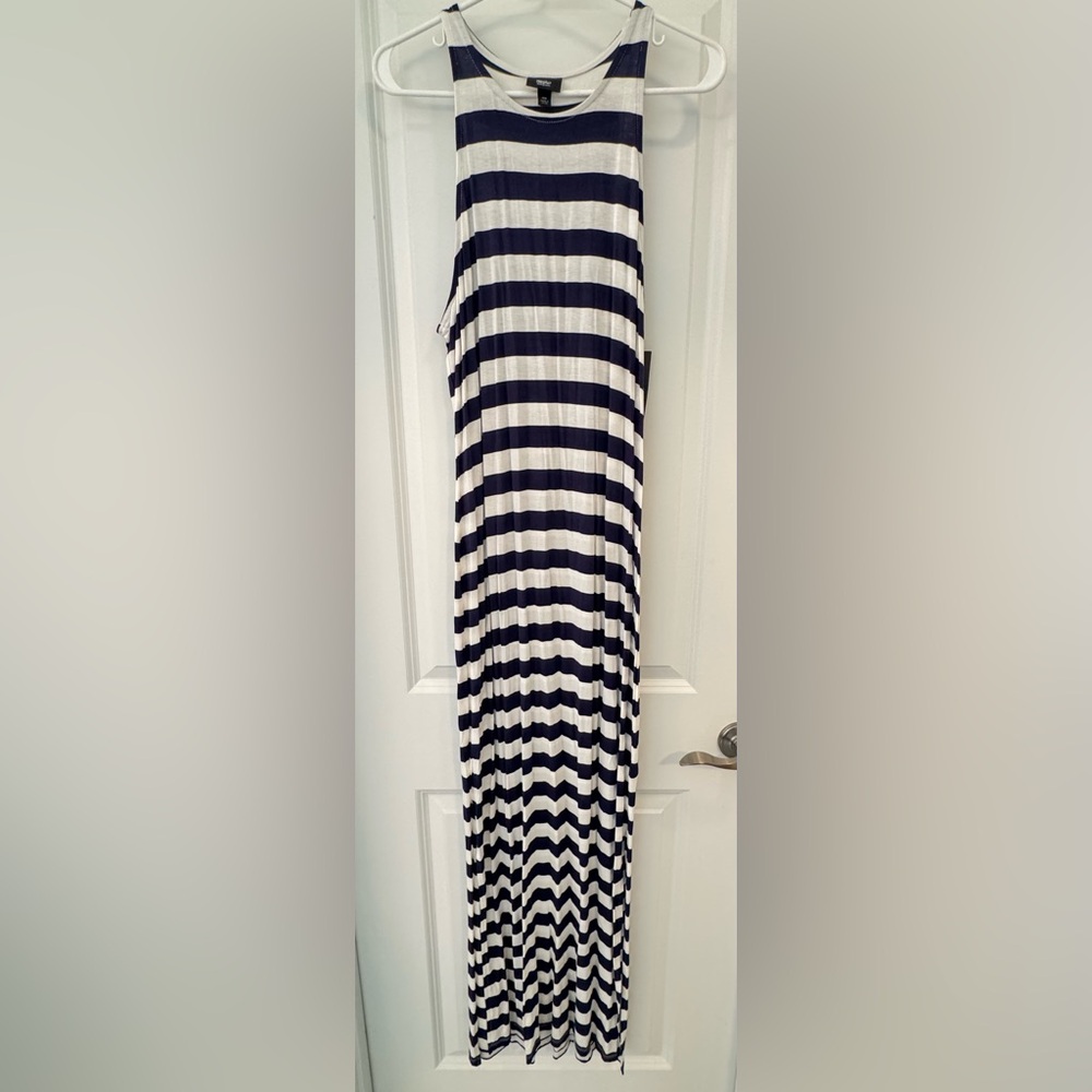 Mossimo Supply Co. Navy and White Striped Maxi Dress